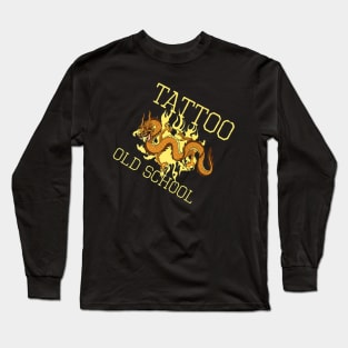 Cool Old School Dragon Tattoo Addict Long Sleeve T-Shirt